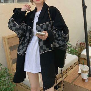 Checkerboard Panel Jacket Checkerboard - Black - One Size