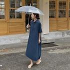 Loose-fit Long Polo Shirt Dress