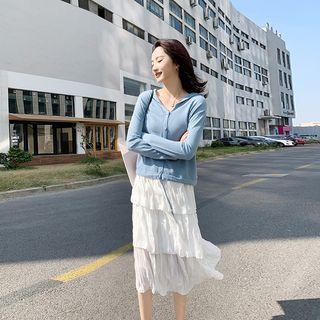 Set: Hoodie + Tiered Midi Skirt