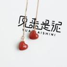 Ceramic Heart Threader Earrings / Necklace
