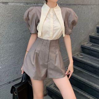 Short-sleeve Paneled Shirt / Shorts