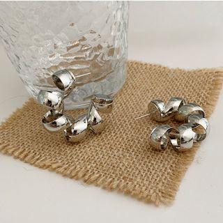Helix Alloy Open Hoop Earring 1 Pair - Silver - One Size