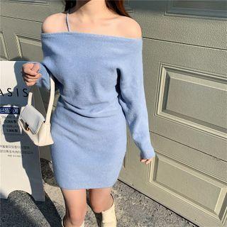 Cold-shoulder Knit Mini Bodycon Dress