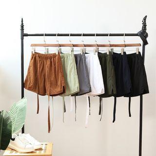 Drawstring-wast Wide Leg Shorts