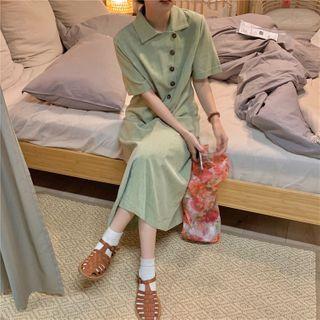 Slim-cut Short-sleeve Midi Dress