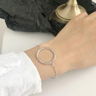 Hoop Sterling Silver Bracelet S014 - Silver - One Size