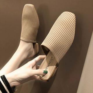 Square Toe Low Heel Mules