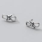 Bow Sterling Silver Earring 1 Pair - S925 Silver - Stud Earring - Silver - One Size