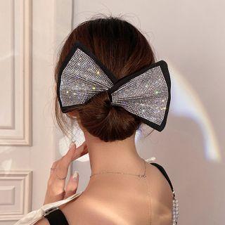 Rhinestone Bow Hair Bun Maker
