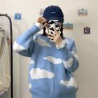 Cloud Jacquard Sweater Blue - One Size
