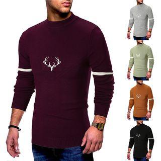 Mock-neck Deer Sweater