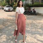 Set: Short-sleeve T-shirt + Chiffon Jumper Skirt