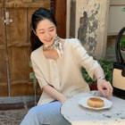 Square-neck Button-up Jacket