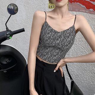 Curve-striped Cropped Camisole Top