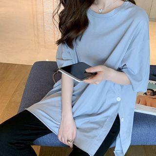 Set: Loose-fit T-shirt + Slit-side Pants