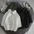 3/4-sleeved Checked Shirt