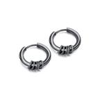 Simple And Fashion Plated Black Geometric Circle 316l Stainless Steel Large Stud Earrings Black - One Size
