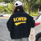Lettering Embroidered Buttoned Baseball Jacket