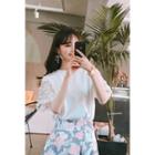 Tie-back Lace-sleeve Top