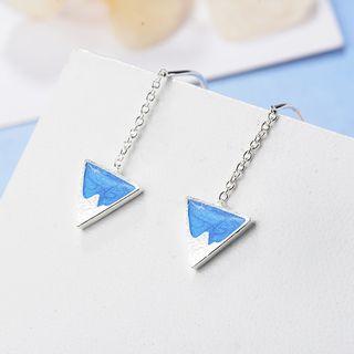 Triangle Mount Fuji Swirl Dangle Earring 1 Pair - As Shown In Figure - One Size
