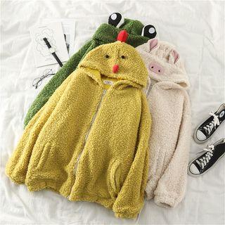 Animal Fleece Hooded Jacket
