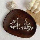 925 Sterling Silver Faux Pearl Branches Fringed Earring 1 Pair - One Size