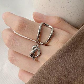 Heart / Layered Stainless Steel Open Ring / Set