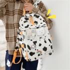 Cow Print Backpack White - One Size