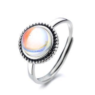 Sterling Silver Moon Stone Ring 462fj - Silver - One Size
