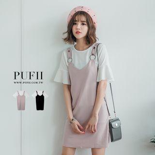 Set: Bell-sleeve Top + Dress