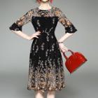 Bell-sleeve Print Dress