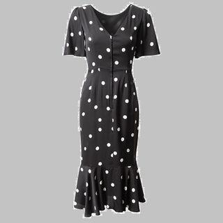 Dotted Midi Mermaid Dress