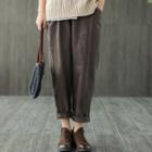 Contrast-stitching Wide-leg Pants