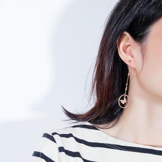 Butterfly & Hoop Dangle Earring 1 Pair - 563 - Earring - One Size