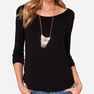Open Back Long-sleeve T-shirt