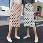 Dot Print Fitted Skirt
