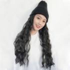 Wavy Hair Extension With Knit Hat