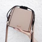 Faux Leather Bucket Bag Black - One Size