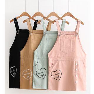 Heart Embroidered Pinafore Dress