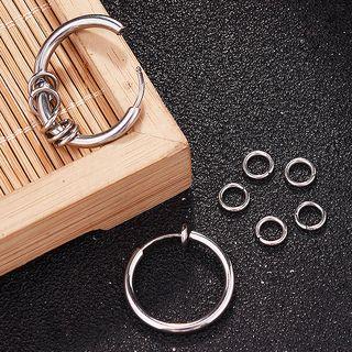 Stainless Steel Fringed Hoop Earring