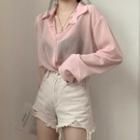 Distressed Denim Hot Pants / Plain Shirt