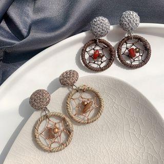 Yarn Hoop Drop Earring