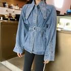 Slim-fit Denim Jacket As Figure - One Size