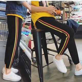 Contrast-trim Cropped Jogger Pants