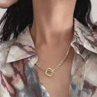 Geometric Pendant Necklace 1 Pc - Gold - One Size