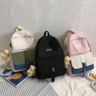 Lightweight Color Panel Backpack / Bear Bag Charm / Set