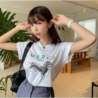 Merci Dog Print T-shirt