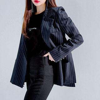 Open-front Pinstripe Blazer
