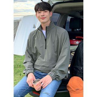 Zip-front Drawcord-hem Anorak Top