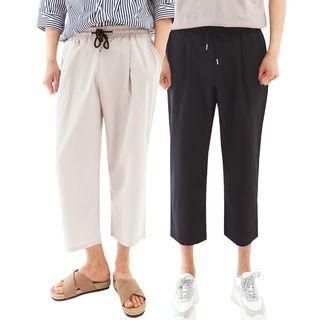 Plus Size Cropped Wide-leg Pants